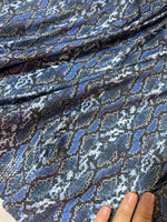Blue Exotic Animal Sequin Fabric, 2 - Way Stretch Sequin Fabric By The Yard - Whotex Online Fabric Store