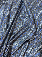 Blue Exotic Animal Sequin Fabric, 2 - Way Stretch Sequin Fabric By The Yard - Whotex Online Fabric Store