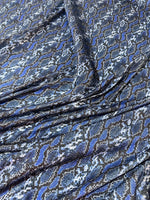Blue Exotic Animal Sequin Fabric, 2 - Way Stretch Sequin Fabric By The Yard - Whotex Online Fabric Store