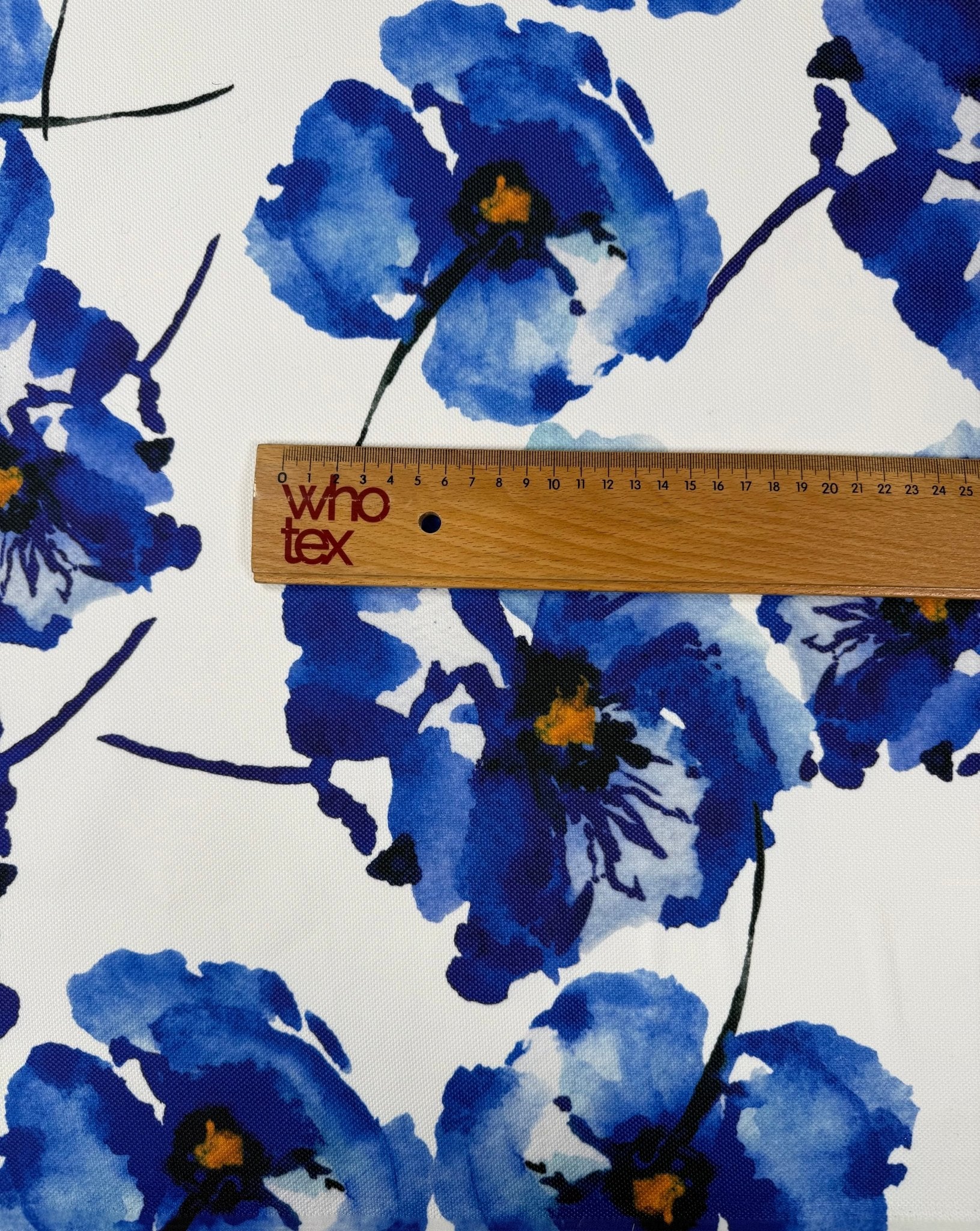 Blue Floral Upholstery Fabric by the Metre - Whotex Fabrics London