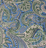 Blue & Green Paisley Print Fabric by the Metre | Dressmaking - Whotex Fabrics London