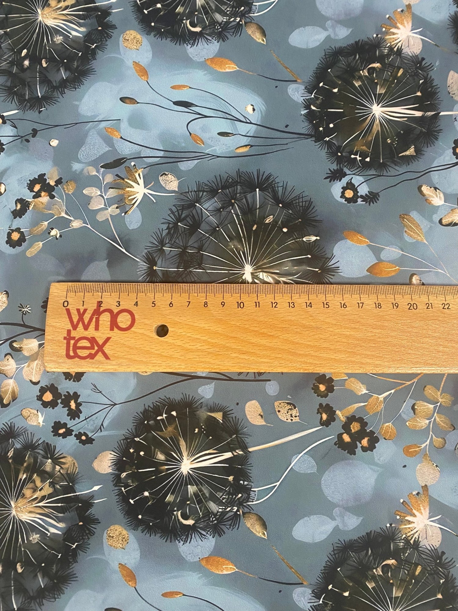 Blue Grey Dandelion Print Fabric - Whotex Online Fabric Store