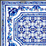 Blue Majolica fabric, Sicilian print Silky Crepe Fabric , Fabric by the yard, Panel Fabric 150*100cm // 1.64 * 1.09 yard - Whotex Online Fabric Store