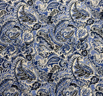 Blue & Navy Paisley Fabric by the Metre – Soft & Elegant - Whotex Fabrics London