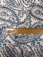 Blue Paisley Print Fabric – Soft Drape Dressmaking Material - Whotex Fabrics London