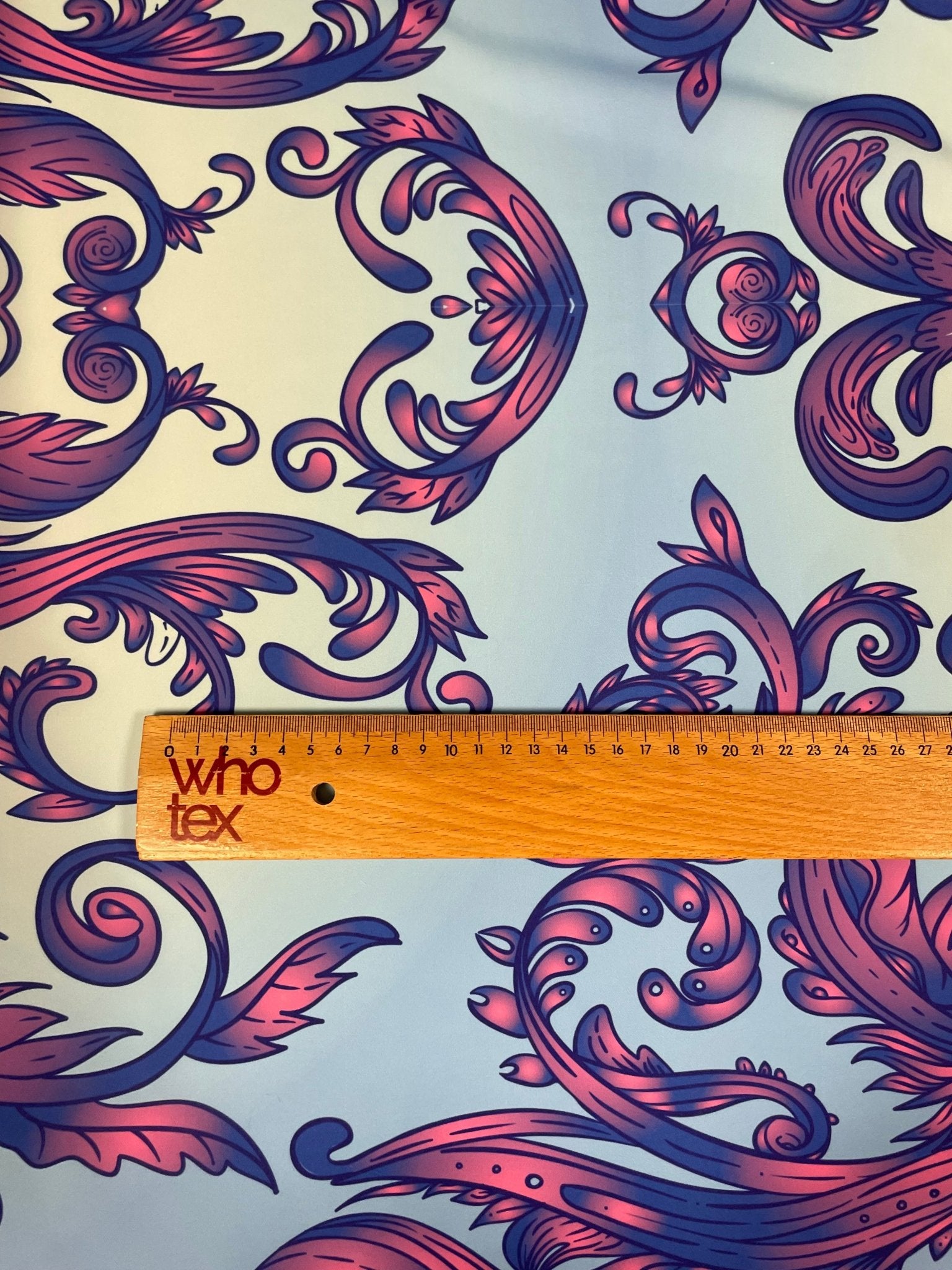 Blue & Purple Baroque Crepe Fabric by the Metre – Elegant - Whotex Fabrics London