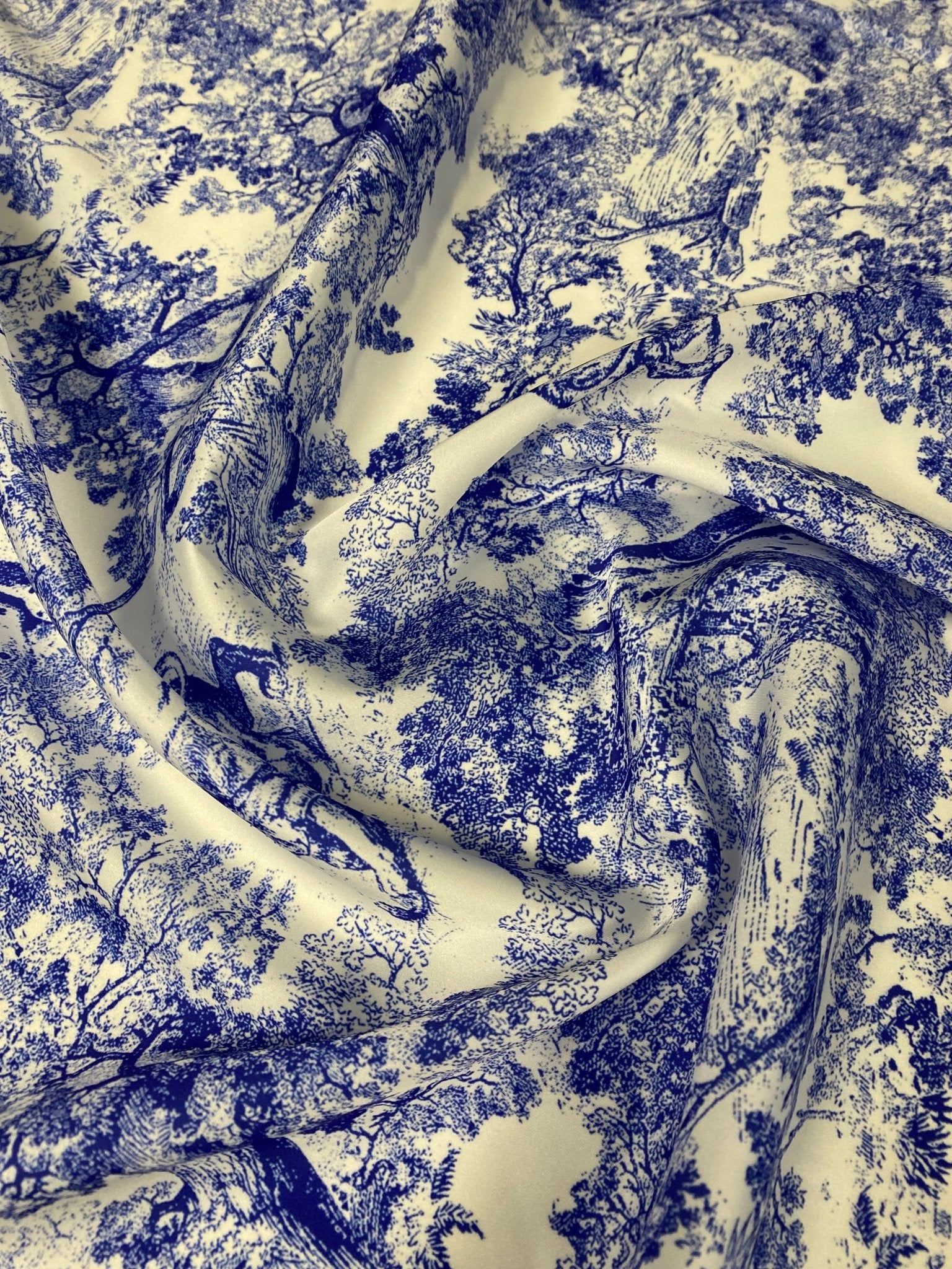 Blue Wild Forest Pattern Fabric - Whotex Online Fabric Store