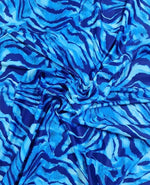Blue Zebra Print Fabric, Abstract Blue And White Colors - Whotex Online Fabric Store