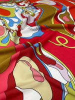Bold Psychedelic Red Fabric – Retro Abstract Swirl Pattern Textile Design - Whotex Online Fabric Store