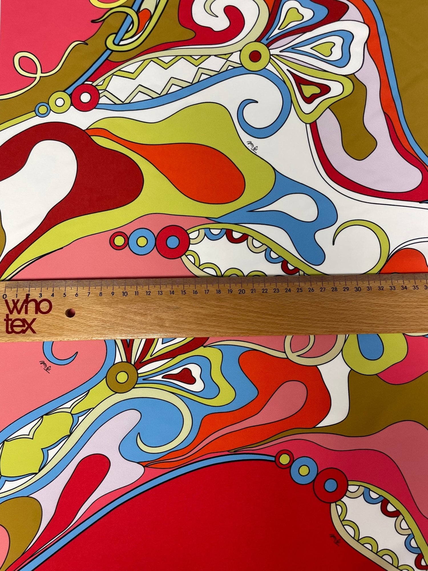 Bold Psychedelic Red Fabric – Retro Abstract Swirl Pattern Textile Design - Whotex Online Fabric Store