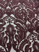 Bordeaux Lace Fabric, Floral Pattern Lace Fabric - Whotex Online Fabric Store