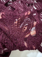 Bordeaux Lace Fabric, Floral Pattern Lace Fabric - Whotex Online Fabric Store