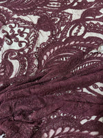 Bordeaux Lace Fabric, Floral Pattern Lace Fabric - Whotex Online Fabric Store