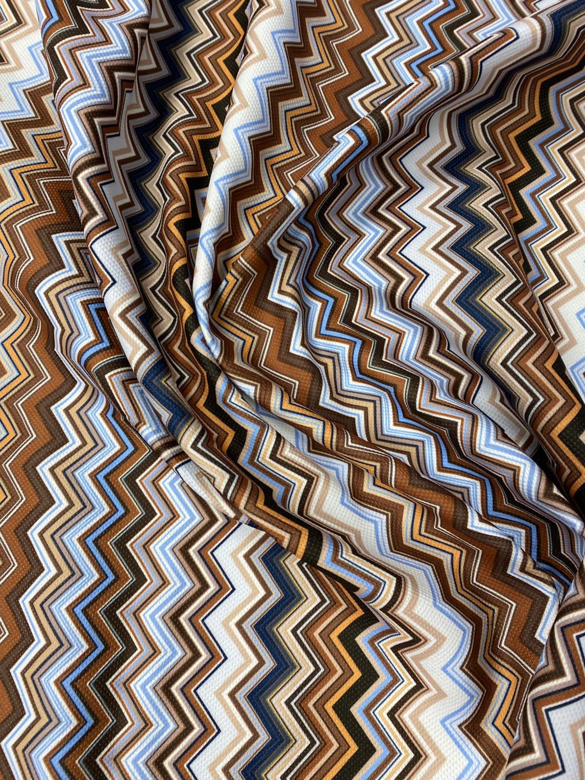 Brown Chevron Upholstery Fabric by the Metre - Whotex Fabrics London