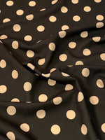 Brown & Cream Polka Dot Fabric by the Metre - Whotex Fabrics London