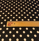 Brown & Cream Polka Dot Fabric by the Metre - Whotex Fabrics London
