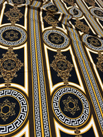 Brown Crepe Silky Fabric, Greek Key Pattern Fabric , Fabric By The Yard - Whotex Online Fabric Store