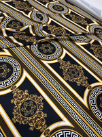 Brown Crepe Silky Fabric, Greek Key Pattern Fabric , Fabric By The Yard - Whotex Online Fabric Store