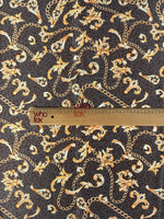 Brown Leopard Print Fabric with Gold Baroque Chains – Bold and Elegant Style Fabric - Whotex Online Fabric Store