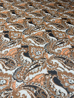 Brown Paisley Pattern Fabric – Elegant Dress & Craft Textile - Whotex Fabrics London