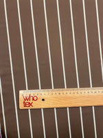 Brown Pinstripe Crepe Fabric by the Metre - Whotex Fabrics London