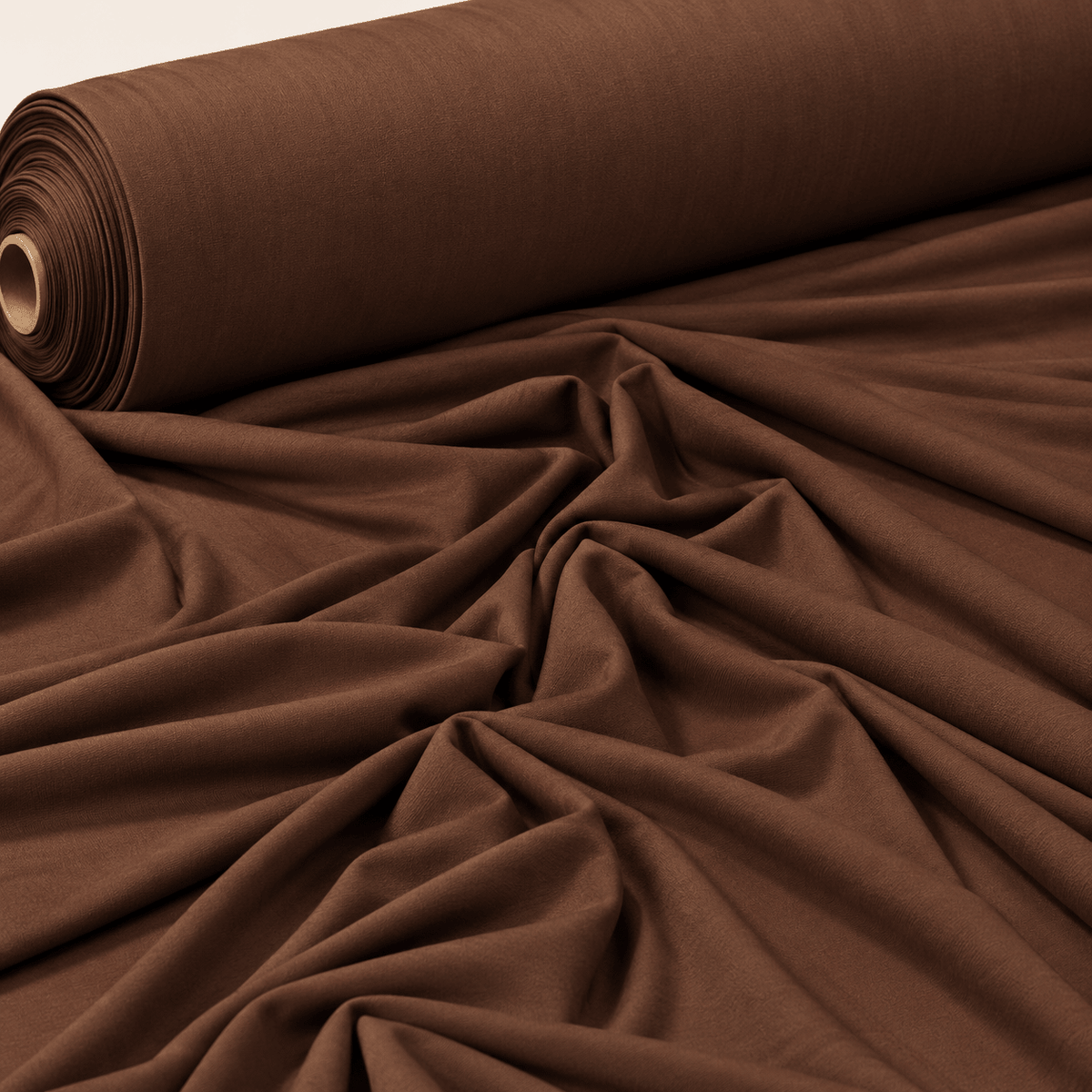 Brown Soft Stretch Viscose Jersey Fabric - Whotex Fabrics London