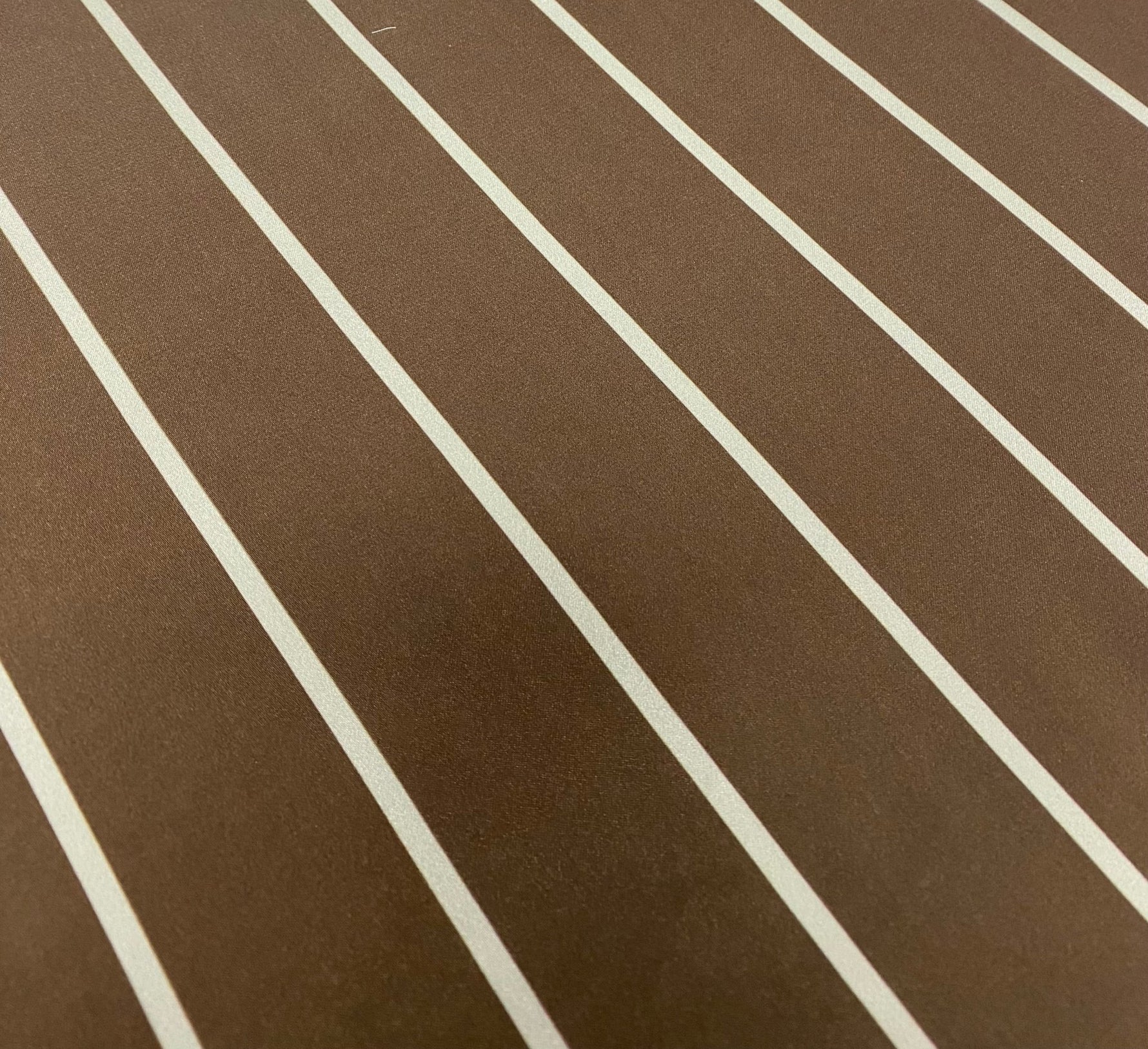 Brown Stripe Fabric – Minimal Cream Line Design - Whotex Fabrics London