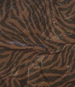 Brown Tiger Sequin Fabric – Shiny Animal Print Stretch Material by Metre - Whotex Fabrics London