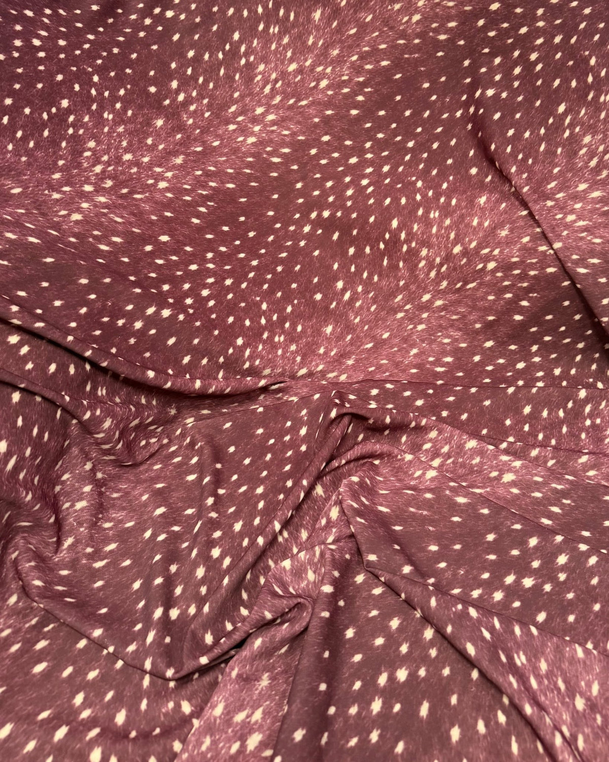 Burgundy Fawn Deer Print Fabric by the Metre - Whotex Fabrics London