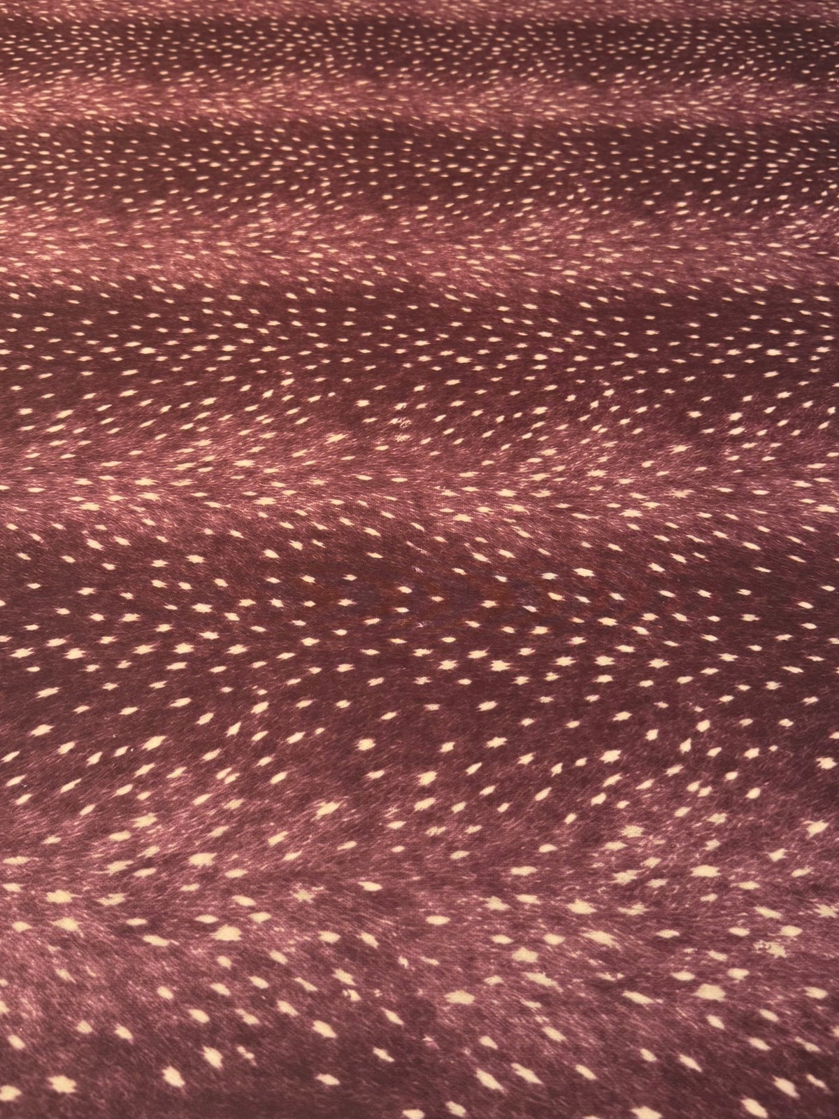 Burgundy Fawn Deer Print Stretch Scuba Fabric by the Metre - Whotex Fabrics London