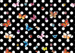 Butterfiles pattern fabric, Black White Polka dot pattern fabric, Silky Satin Silky crepe Spandex - Whotex Online Fabric Store
