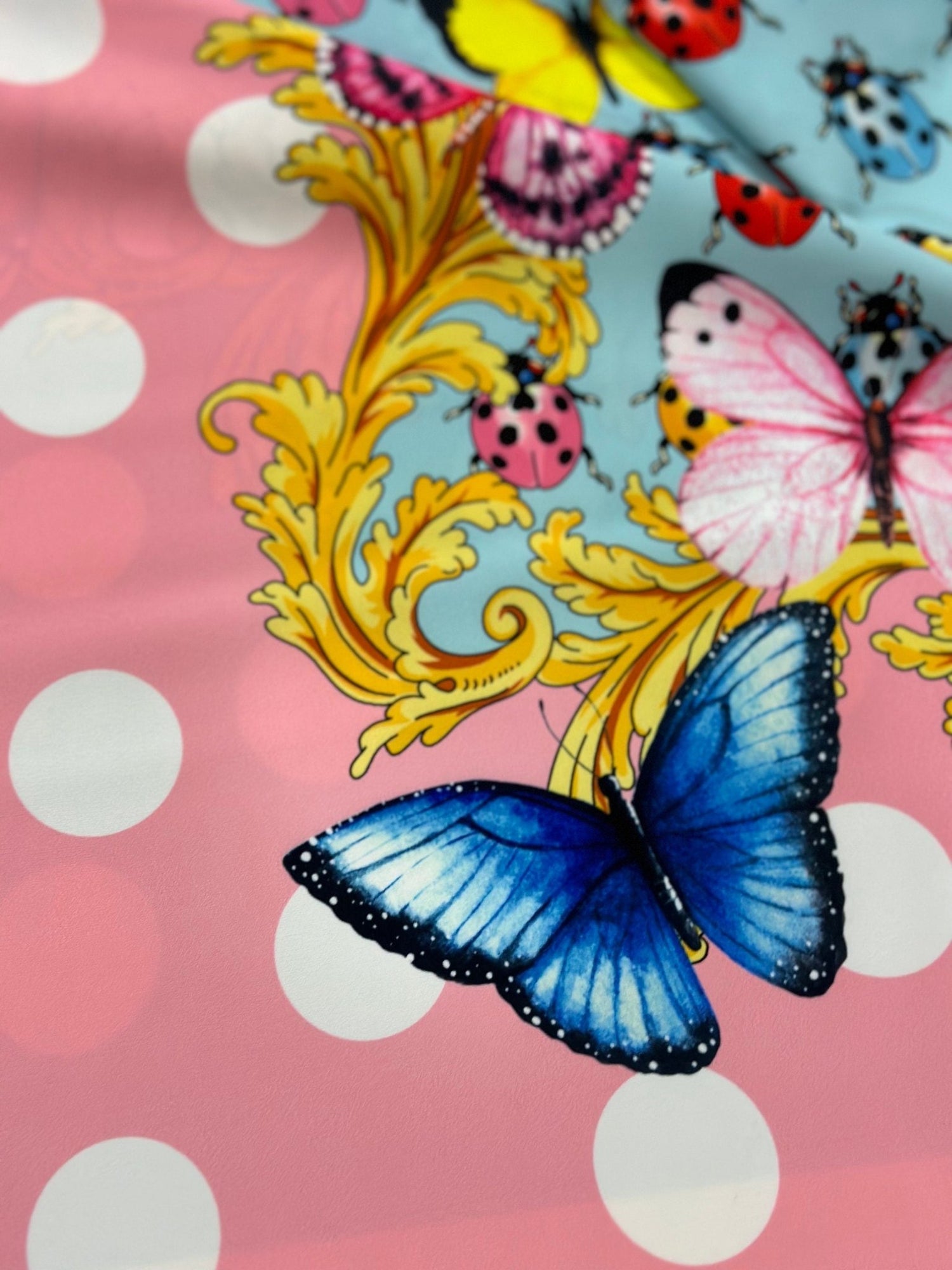 Butterfiles pattern fabric, polka dot Fabric , Panel Fabric 150*100cm // 1.64 *1.09yard - Whotex Online Fabric Store