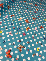 Butterfly & Ladybird Polka Dot Fabric by the Metre - Whotex Fabrics London
