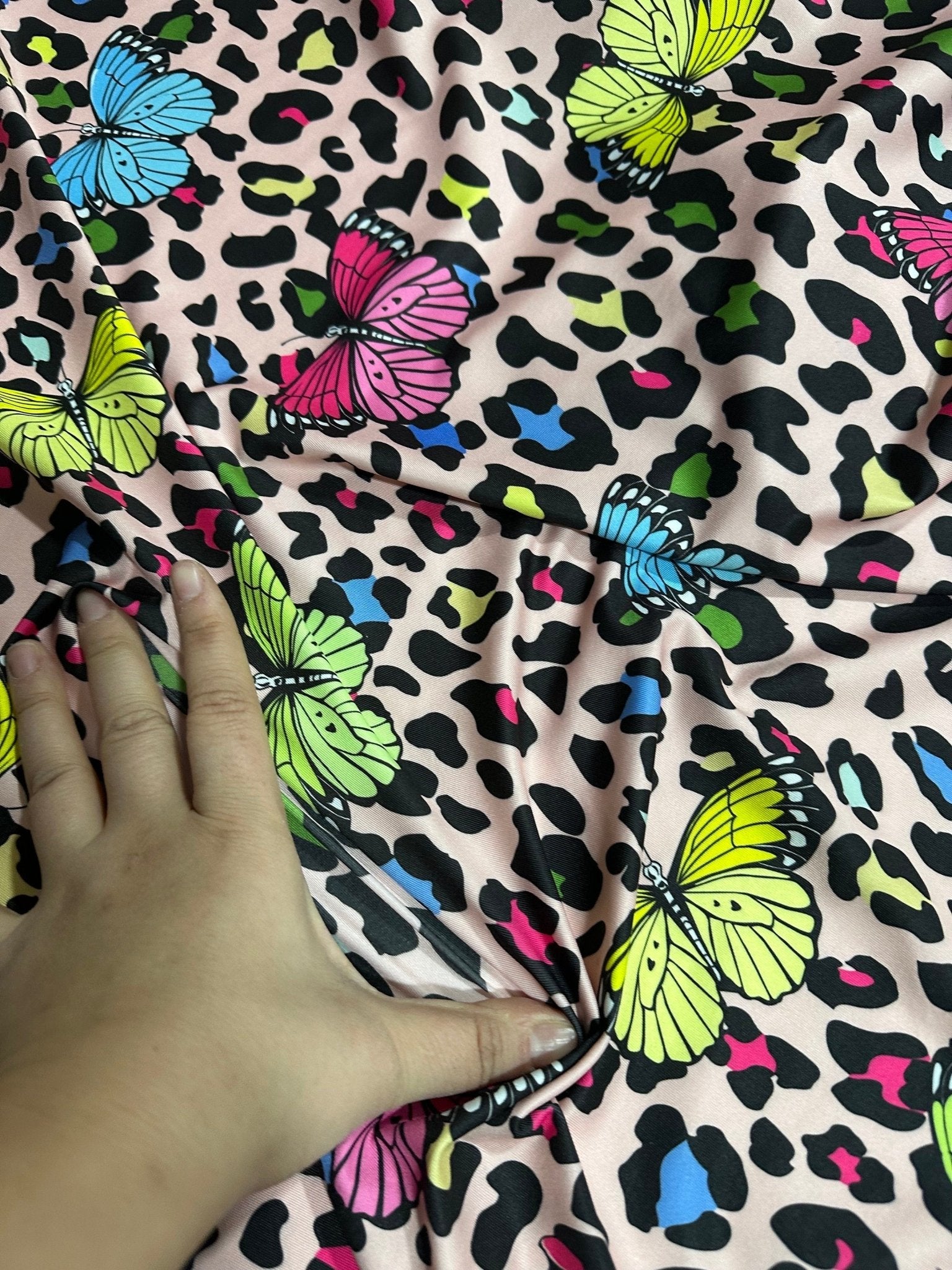 Butterfly Spandex Fabric, Leopard pattern fabric, 4 - way stretch Fabric - Whotex