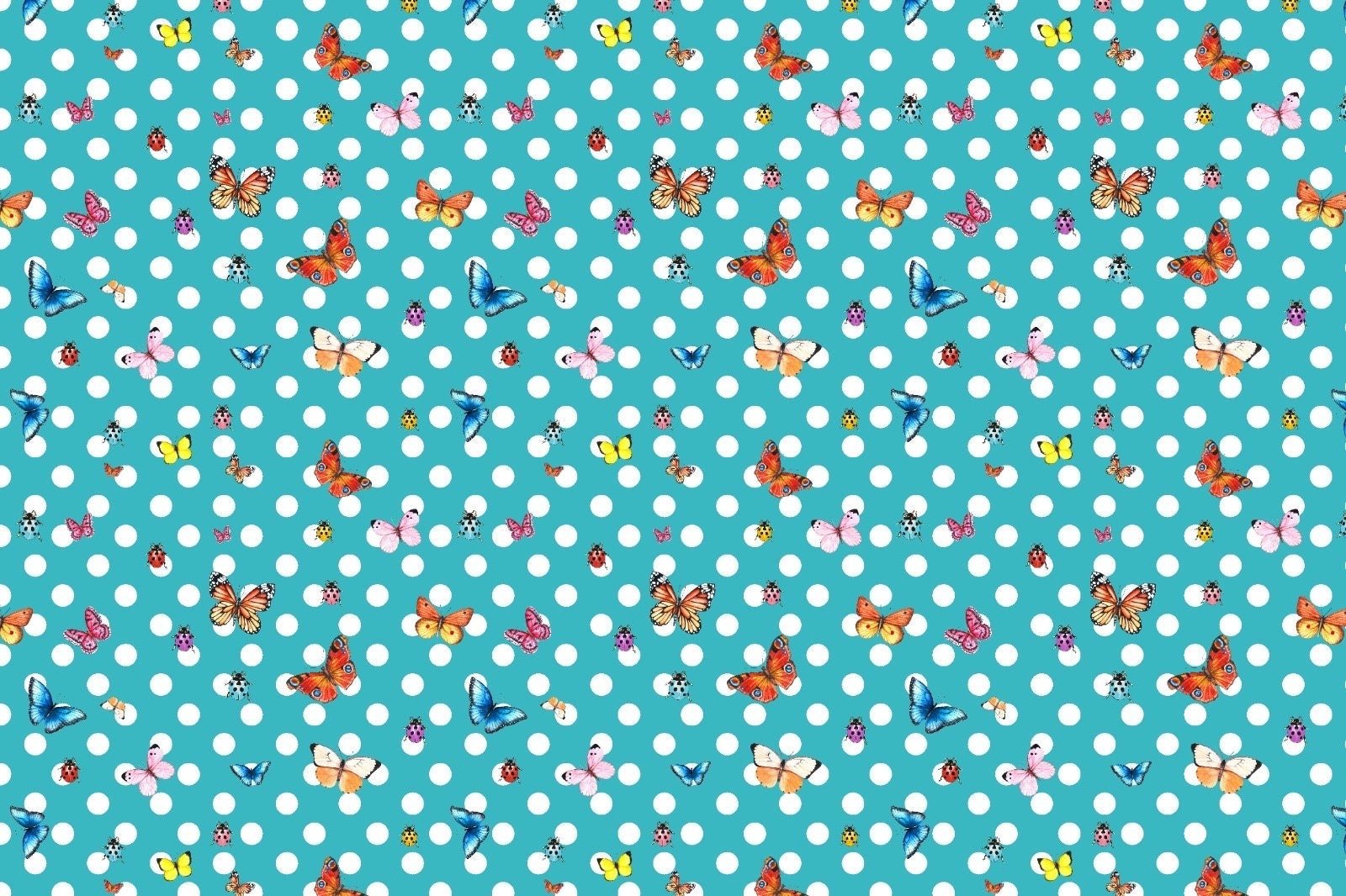 Butterfly Spandex Fabric, Polka Dot pattern fabric, Blue color fabric - Whotex