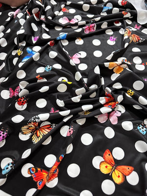 ButterflyFabric, Polka Dot pattern Fabric, Black color Fabric - Whotex Online Fabric Store