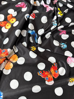 ButterflyFabric, Polka Dot pattern Fabric, Black color Fabric - Whotex Online Fabric Store
