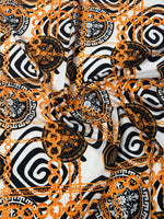 Chain Medallion Moss Crepe Fabric by the Metre - Whotex Fabrics London
