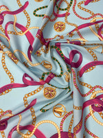 Chain Print Moss Crepe Fabric by the Metre - Whotex Fabrics London
