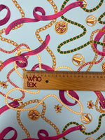 Chain Print Moss Crepe Fabric by the Metre - Whotex Fabrics London