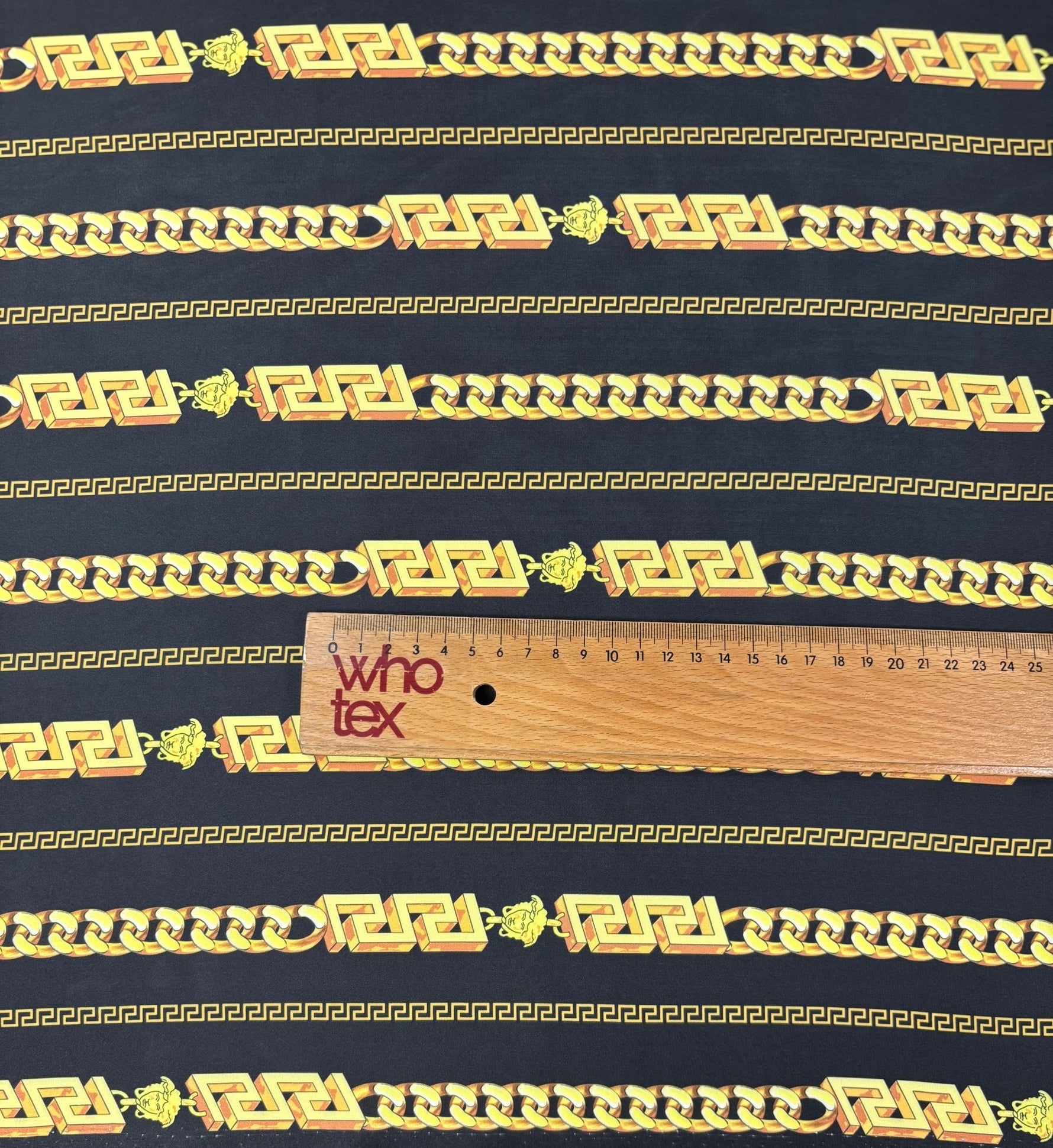 Chain Print Satin Fabric by the Metre - Whotex Fabrics London