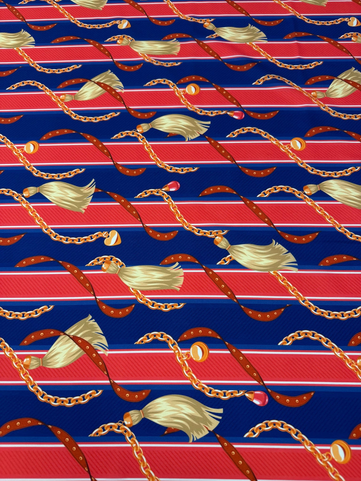 Chain Stripe Moss Crepe Fabric by the Metre - Whotex Fabrics London