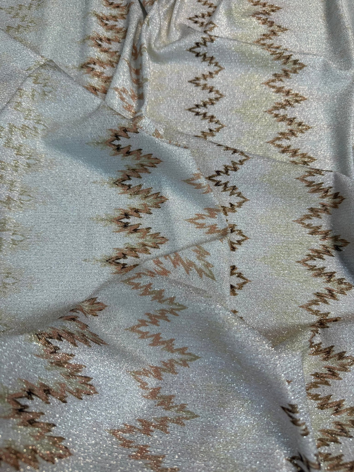 Champagne Zigzag Fabric by the Metre - Whotex Fabrics London