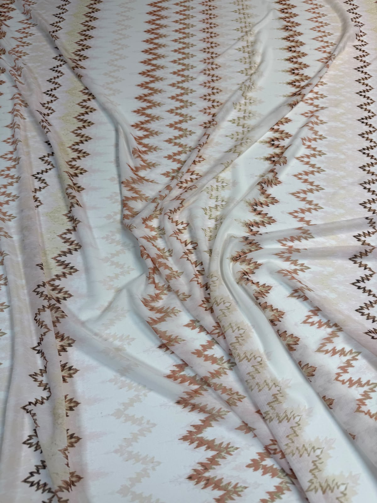 Champagne Zigzag Power Mesh Fabric by the Metre - Whotex Fabrics London