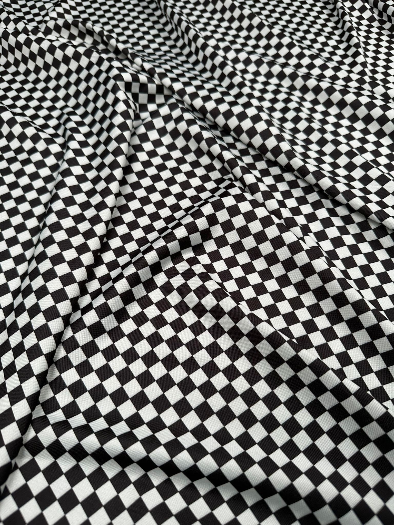 Checkers Pattern Fabric, Black And White Small Squares - Whotex Online Fabric Store