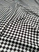 Checkers Pattern Fabric, Black And White Small Squares - Whotex Online Fabric Store