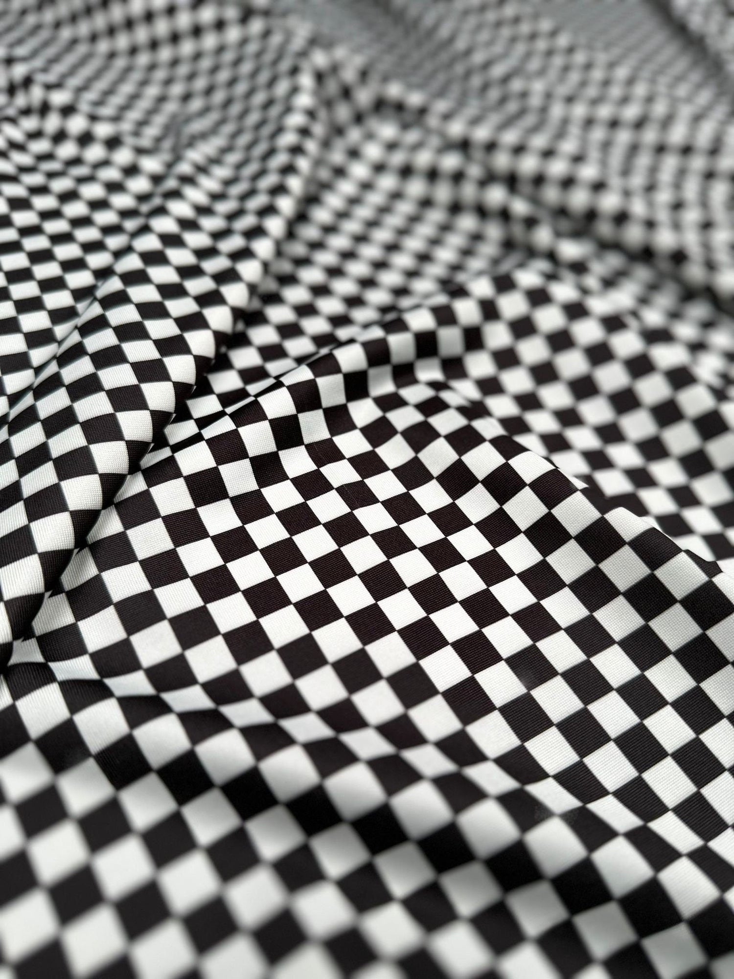 Checkers Pattern Fabric, Black And White Small Squares - Whotex Online Fabric Store