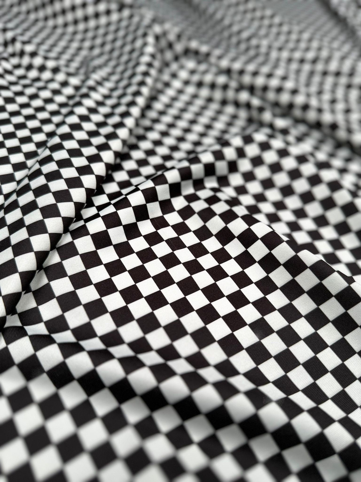 Checkers Pattern Fabric, Black And White Small Squares - Whotex Online Fabric Store