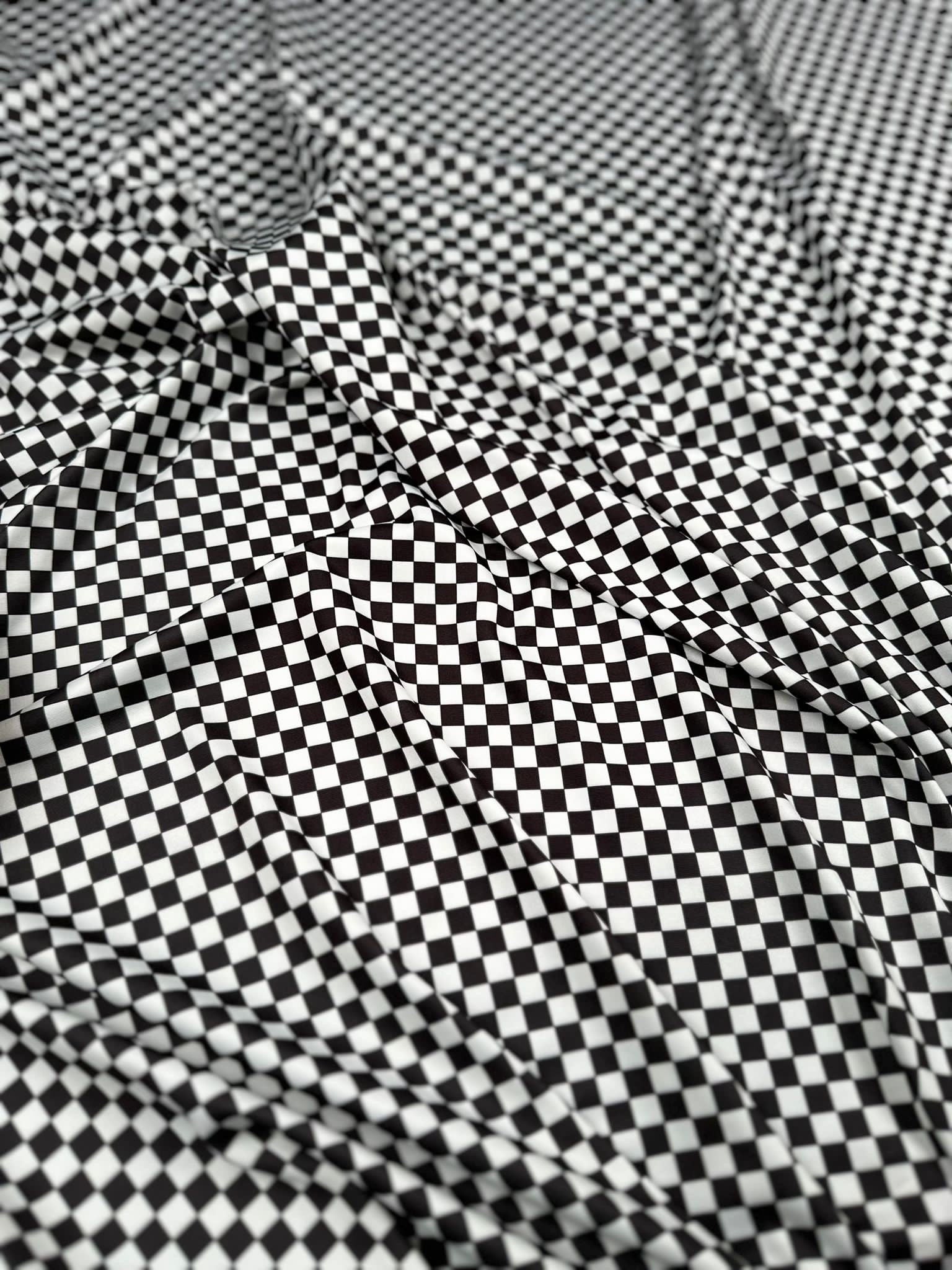 Checkers Pattern Fabric, Black And White Small Squares - Whotex Online Fabric Store