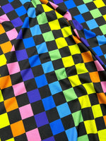 Checkers Print Fabric, Rainbow Colors Fabric By The Yard - Whotex Online Fabric Store